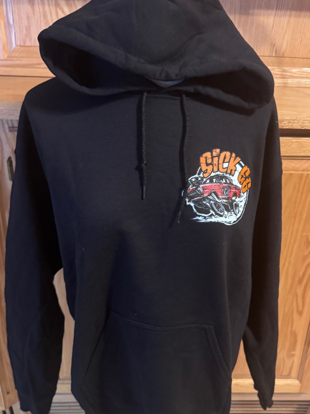 Men's Gildan Heavy Blend Medium Hoodie "Get Your Kicks on Route 66" Black